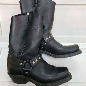 Canada West Boots Women 8 Motorcycle Riding Leather Black Genuine